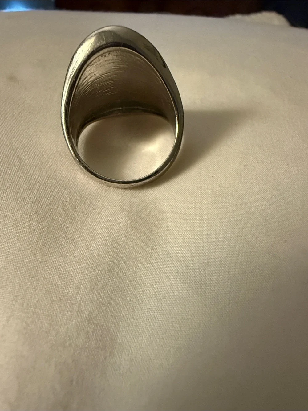 Textured Oval Silver Cocktail Ring